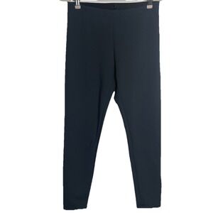 Shan Pants High Rise Blue Stretch Pull on Preppy Career Capsule Size 10